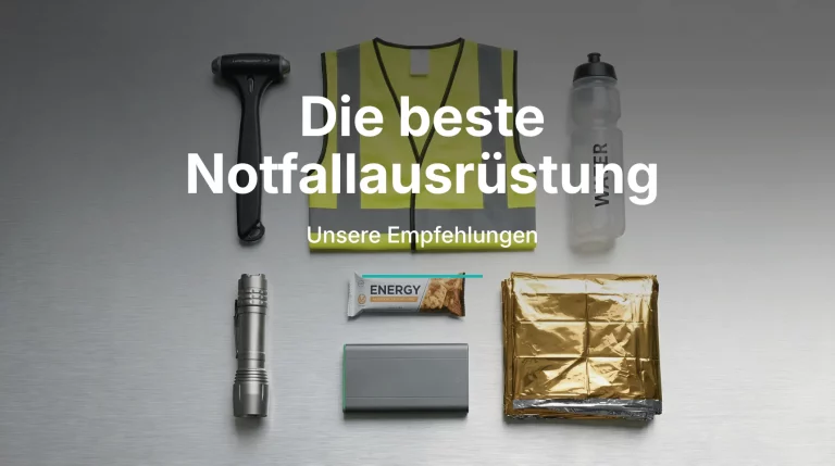 Notfallausr&uuml;stung f&uuml;r das Auto mit Warnweste, Notfallhammer, Taschenlampe und Rettungsdecke | Alltagssicherheit
