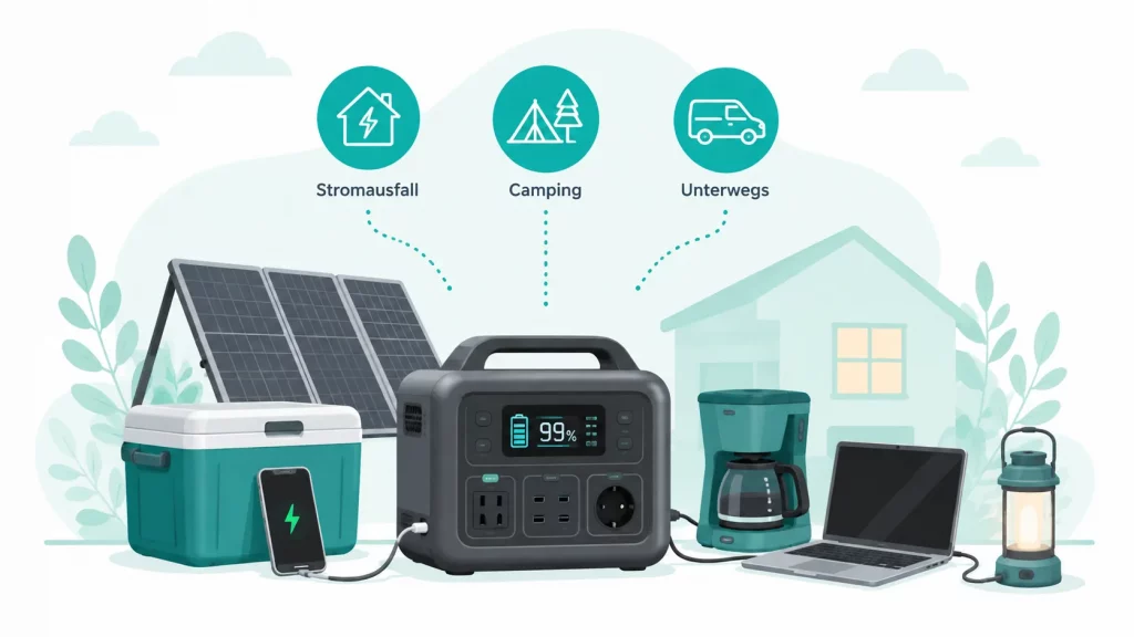 Powerstation für Stromausfall, Camping und mobile Stromversorgung